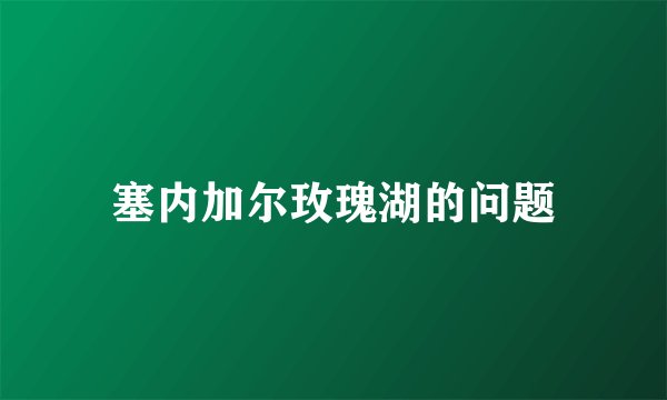 塞内加尔玫瑰湖的问题