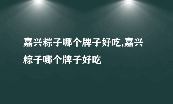 嘉兴粽子哪个牌子好吃,嘉兴粽子哪个牌子好吃