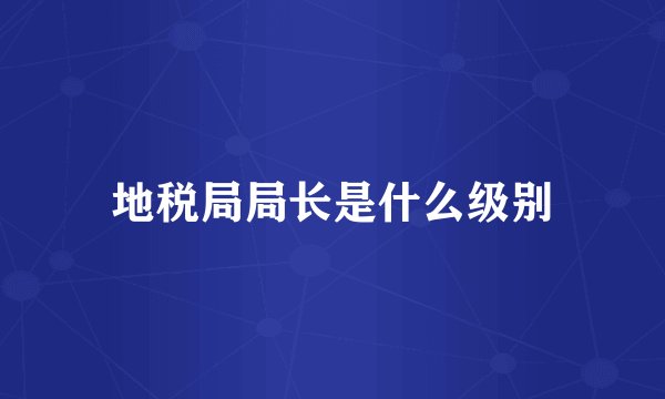 地税局局长是什么级别