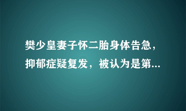 樊少皇妻子怀二胎身体告急，抑郁症疑复发，被认为是第三者压力大