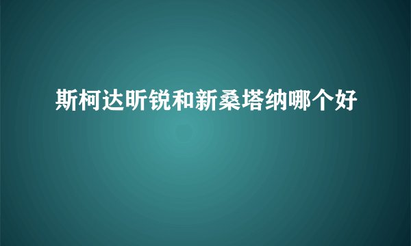 斯柯达昕锐和新桑塔纳哪个好