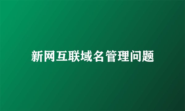 新网互联域名管理问题