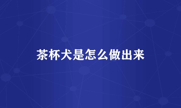 茶杯犬是怎么做出来