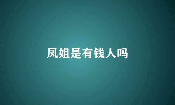凤姐是有钱人吗