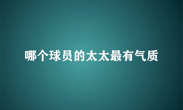 哪个球员的太太最有气质