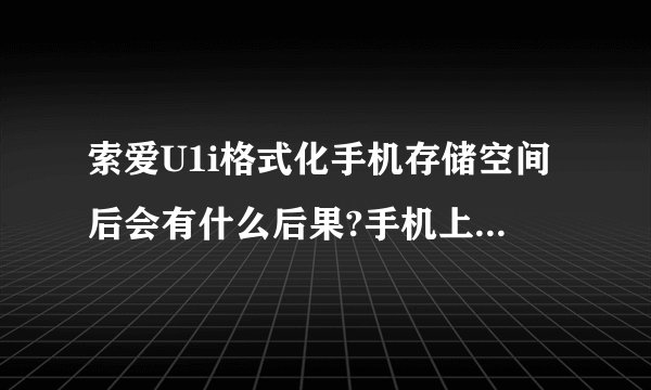 索爱U1i格式化手机存储空间后会有什么后果?手机上自带的一些软件是不是就没了