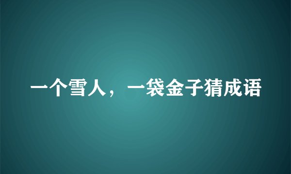 一个雪人,一袋金子猜成语
