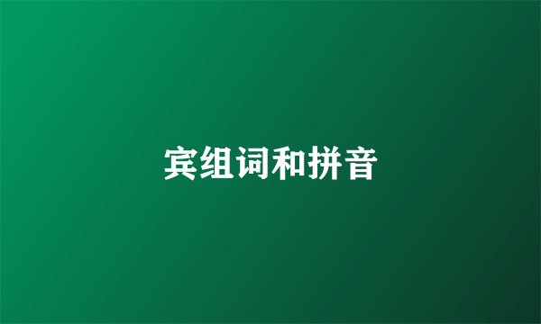 宾组词和拼音