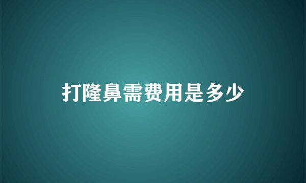 打隆鼻需费用是多少