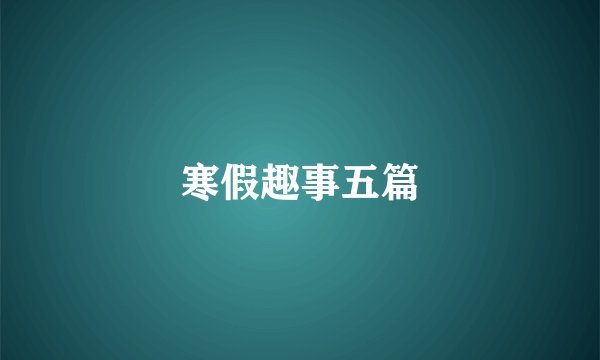 寒假趣事五篇