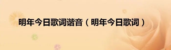 明年今日歌词谐音（明年今日歌词）