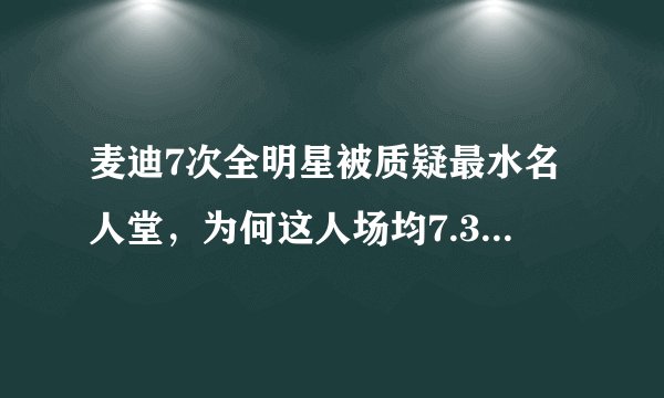 麦迪7次全明星被质疑最水名人堂，为何这人场均7.3分却没人不服？