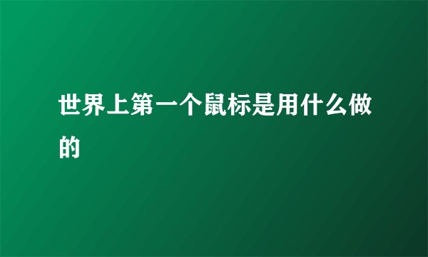 世界上第一个鼠标是用什么做的