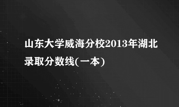 山东大学威海分校2013年湖北录取分数线(一本)