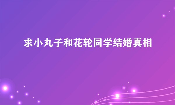 求小丸子和花轮同学结婚真相