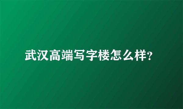 武汉高端写字楼怎么样？