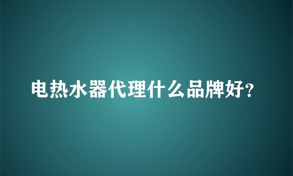 电热水器代理什么品牌好？