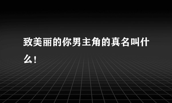 致美丽的你男主角的真名叫什么！