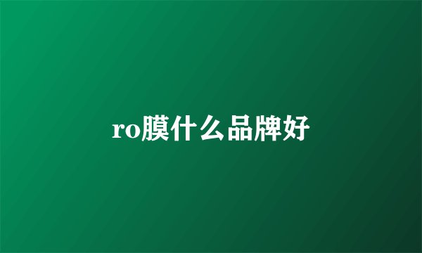 ro膜什么品牌好