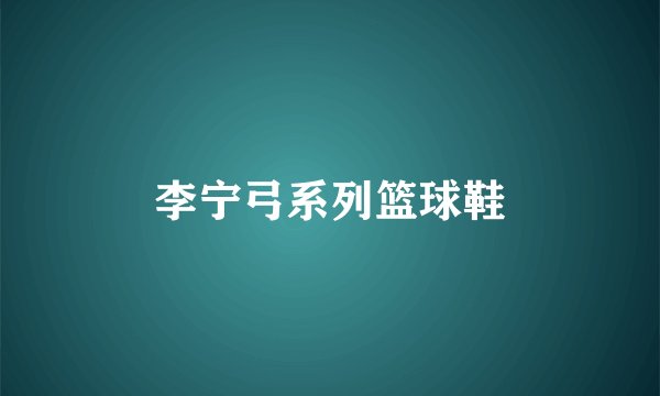 李宁弓系列篮球鞋