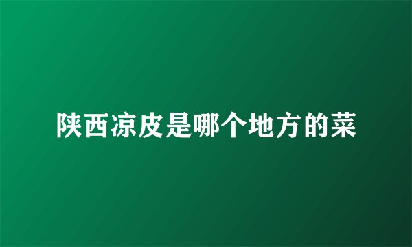 陕西凉皮是哪个地方的菜
