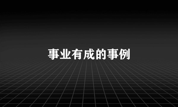 事业有成的事例