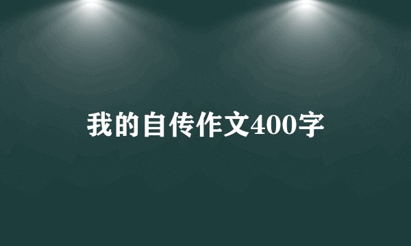 我的自传作文400字