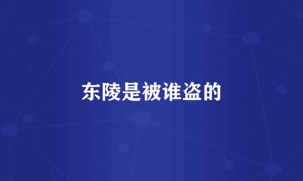 东陵是被谁盗的