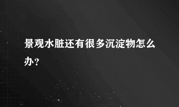 景观水脏还有很多沉淀物怎么办？