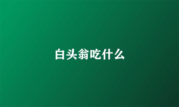 白头翁吃什么