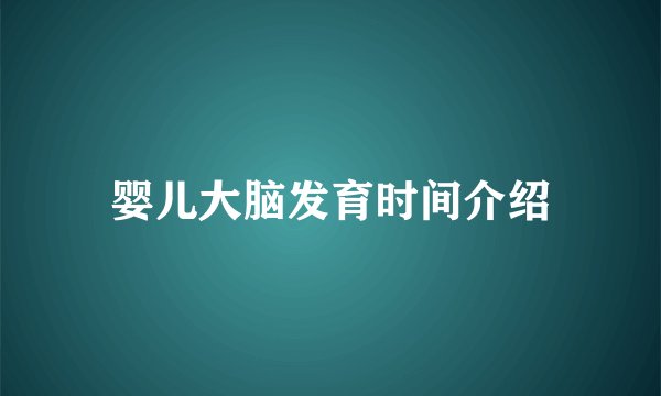婴儿大脑发育时间介绍