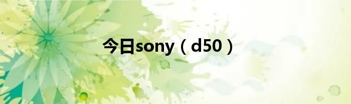 今日sony(d50)