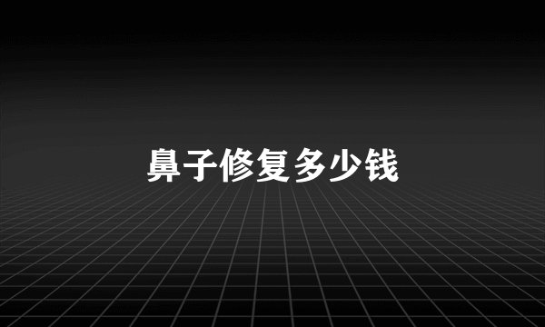 鼻子修复多少钱
