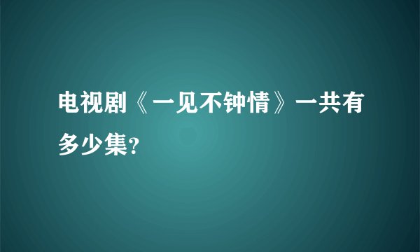 电视剧《一见不钟情》一共有多少集？