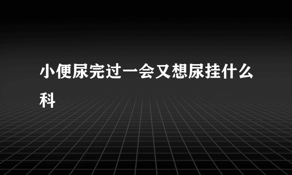 小便尿完过一会又想尿挂什么科