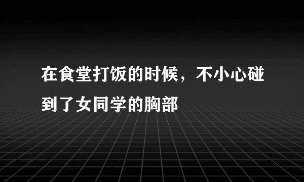 在食堂打饭的时候，不小心碰到了女同学的胸部