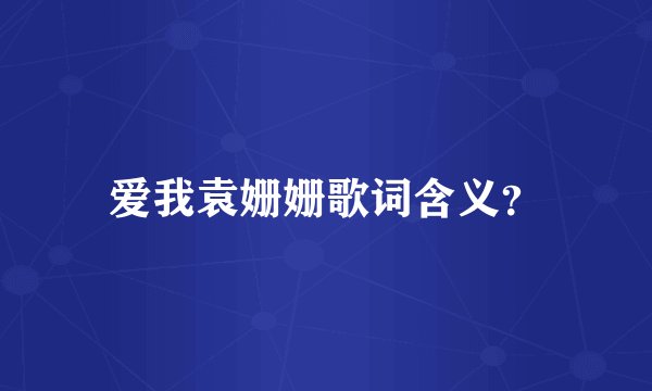 爱我袁姗姗歌词含义？