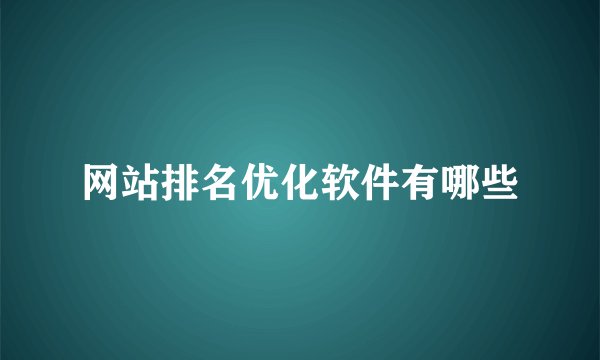 网站排名优化软件有哪些