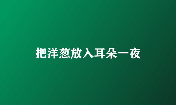 把洋葱放入耳朵一夜