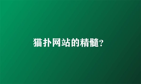 猫扑网站的精髓？