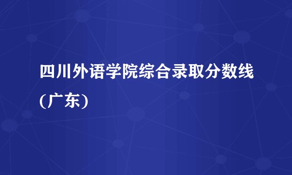 四川外语学院综合录取分数线(广东)