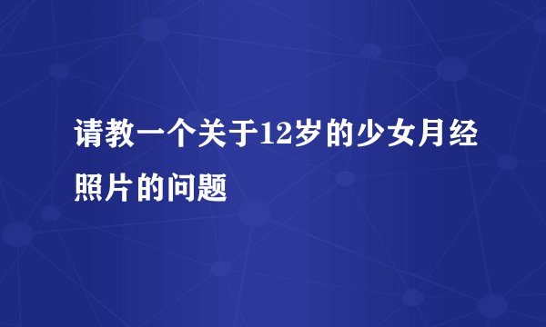 请教一个关于12岁的少女月经照片的问题