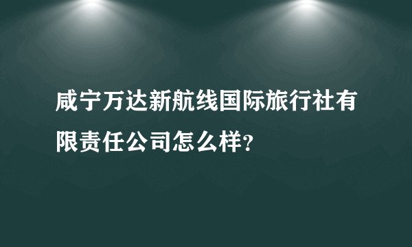 咸宁万达新航线国际旅行社有限责任公司怎么样?