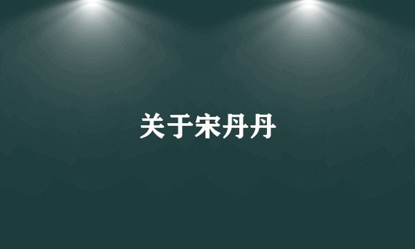 关于宋丹丹
