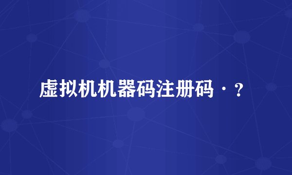 虚拟机机器码注册码·？