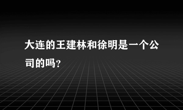 大连的王建林和徐明是一个公司的吗?