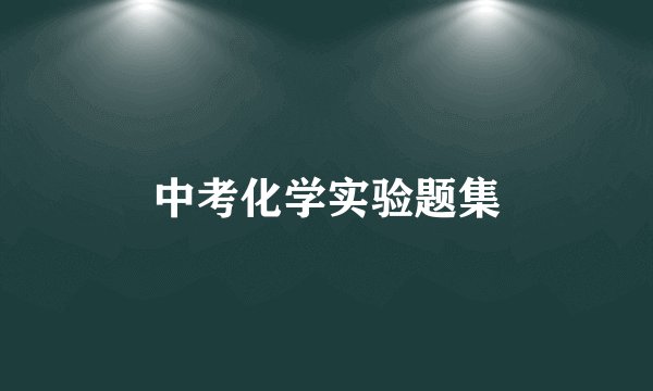中考化学实验题集