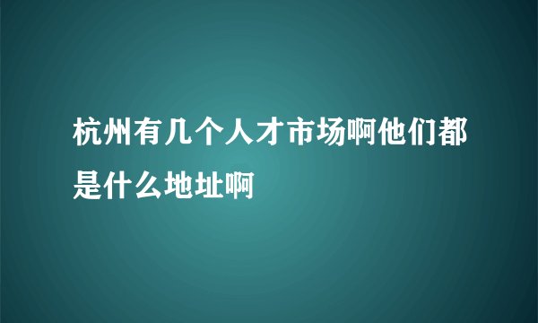 杭州有几个人才市场啊他们都是什么地址啊