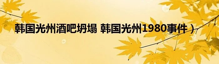 韩国光州酒吧坍塌 韩国光州1980事件）