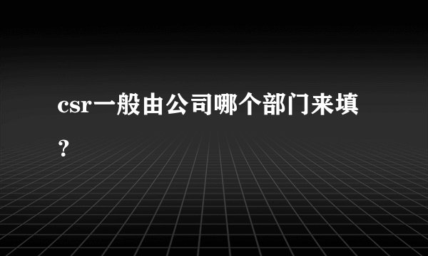 csr一般由公司哪个部门来填?